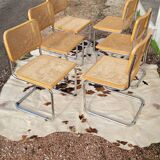 Set of 6 B32 chairs Marcel Breuer Italy design -1970s