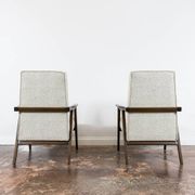 Vintage minimalist armchairs, Poland, 1960s, Set Of 2