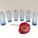 Set of Six Blue Crystal Handmade Drinking Glasses