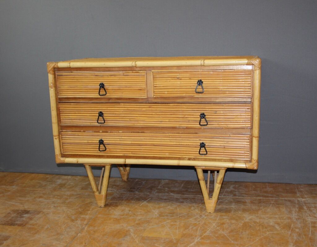 Bamboo design chest of drawers circa 1950
