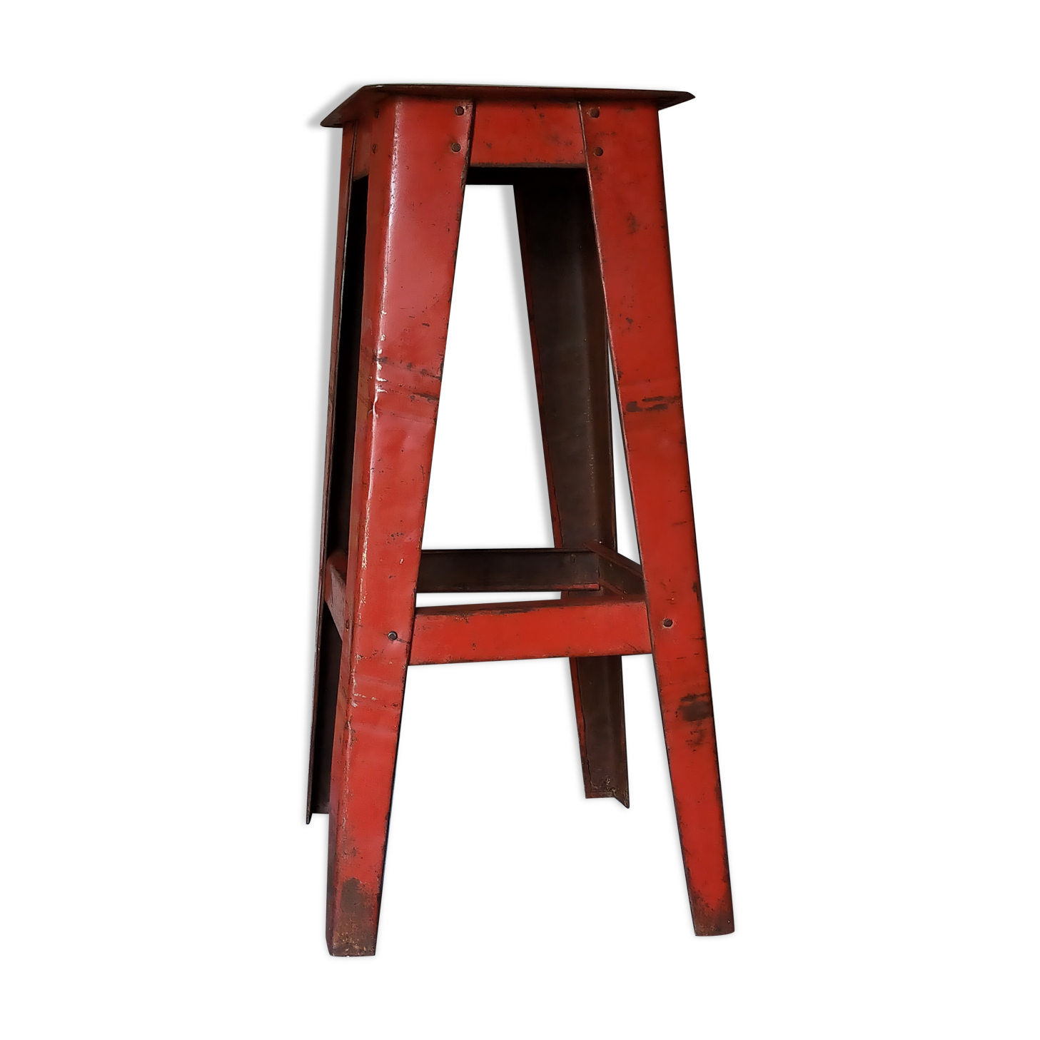 Vintage industrial stool made of recycled sheet metal