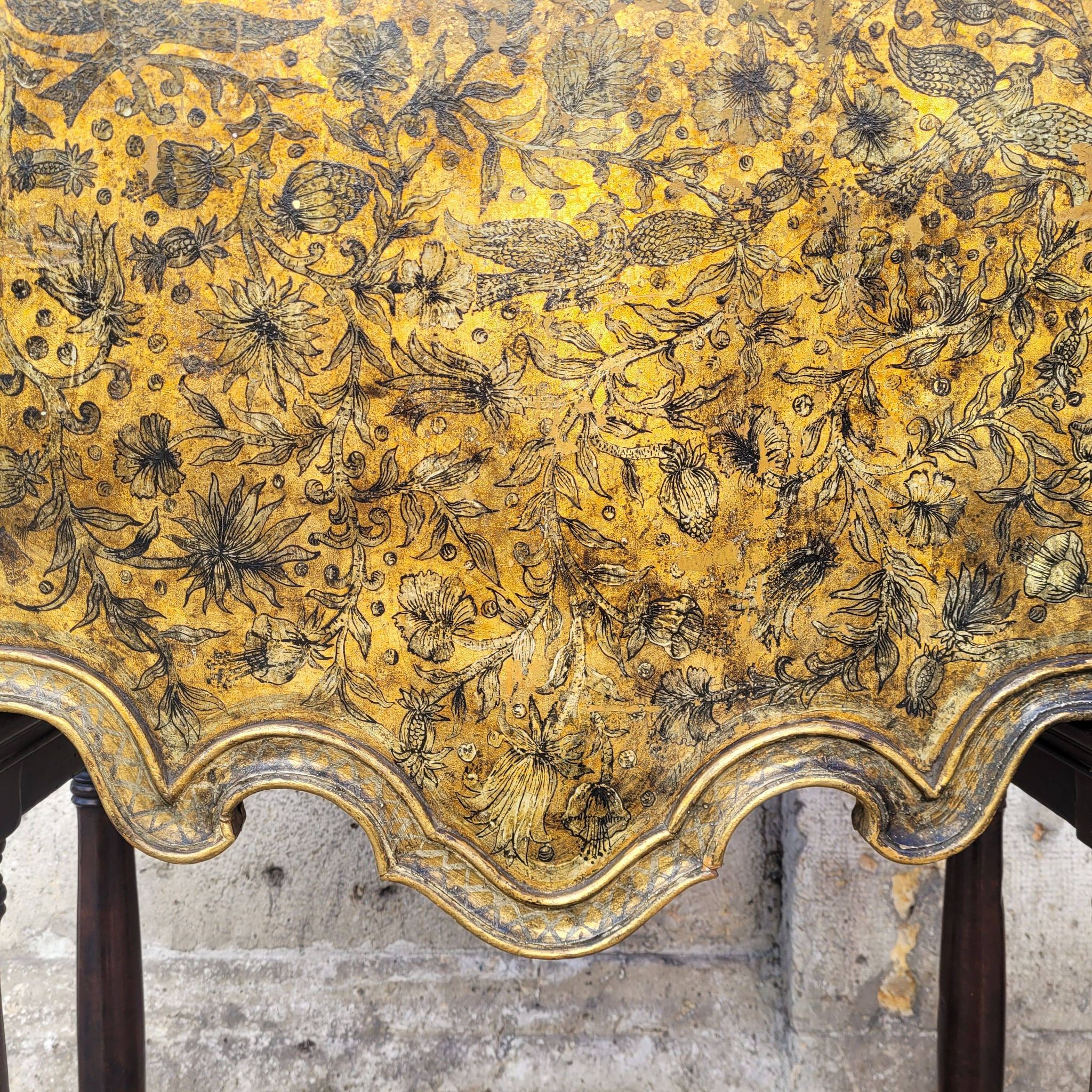 Cabinet of gilded and silvered leather, Art Nouveau, circa 1920 – Spain