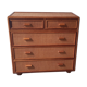 Chest of drawers 5 drawers wood and cannage – 80s