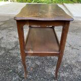 Louis XV solid wood serving trolley with curved legs from the 19th century