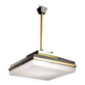 Vintage enamel metal ceiling light, Italian design 1950s