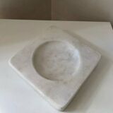 Vintage Italian hard stone white marble empty pocket