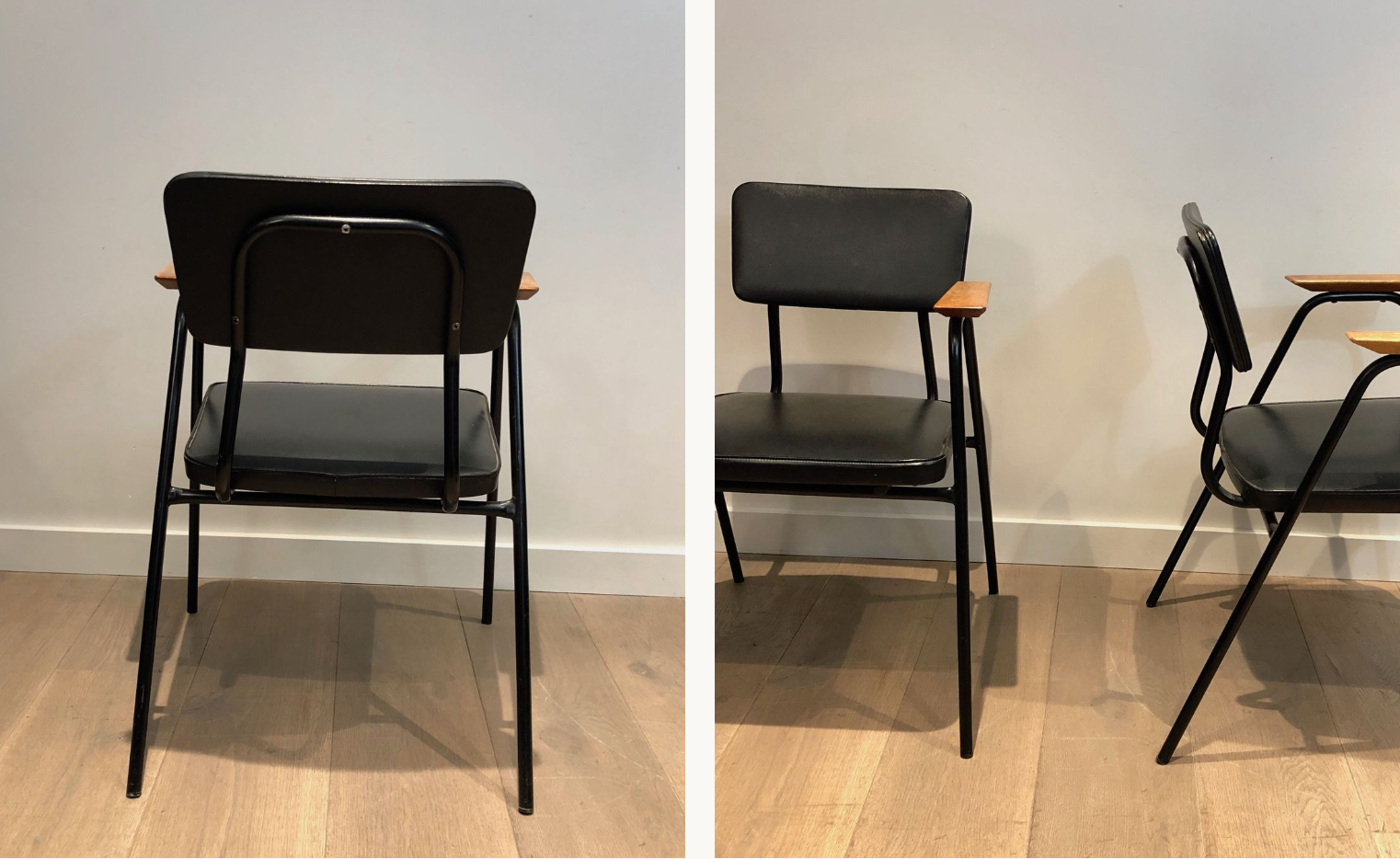 Paire de fauteuils laqués noirs Willy van de Meeren 1950