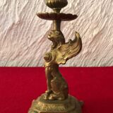 Bougeoir en bronze chimère