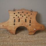 Vintage coat rack folk decoration carved wood made in Portugal artisanal manufacturing countryside