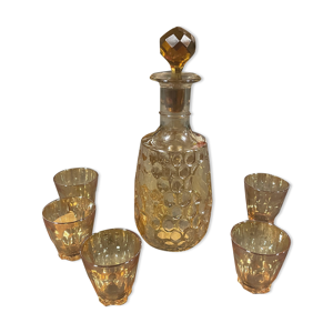 Carafe et 5 verres vintage