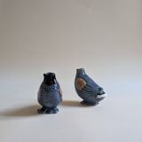 Pair of duck vases in slip