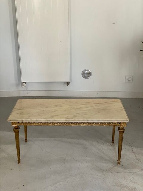 Marble and bronze coffee table
