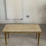 Marble and bronze coffee table