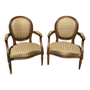 Paire de fauteuils cabriolet - dossier