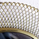 Round gold metal mirror