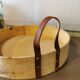 Large wood and leather tray Morocco