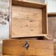 Solid wood box counter.