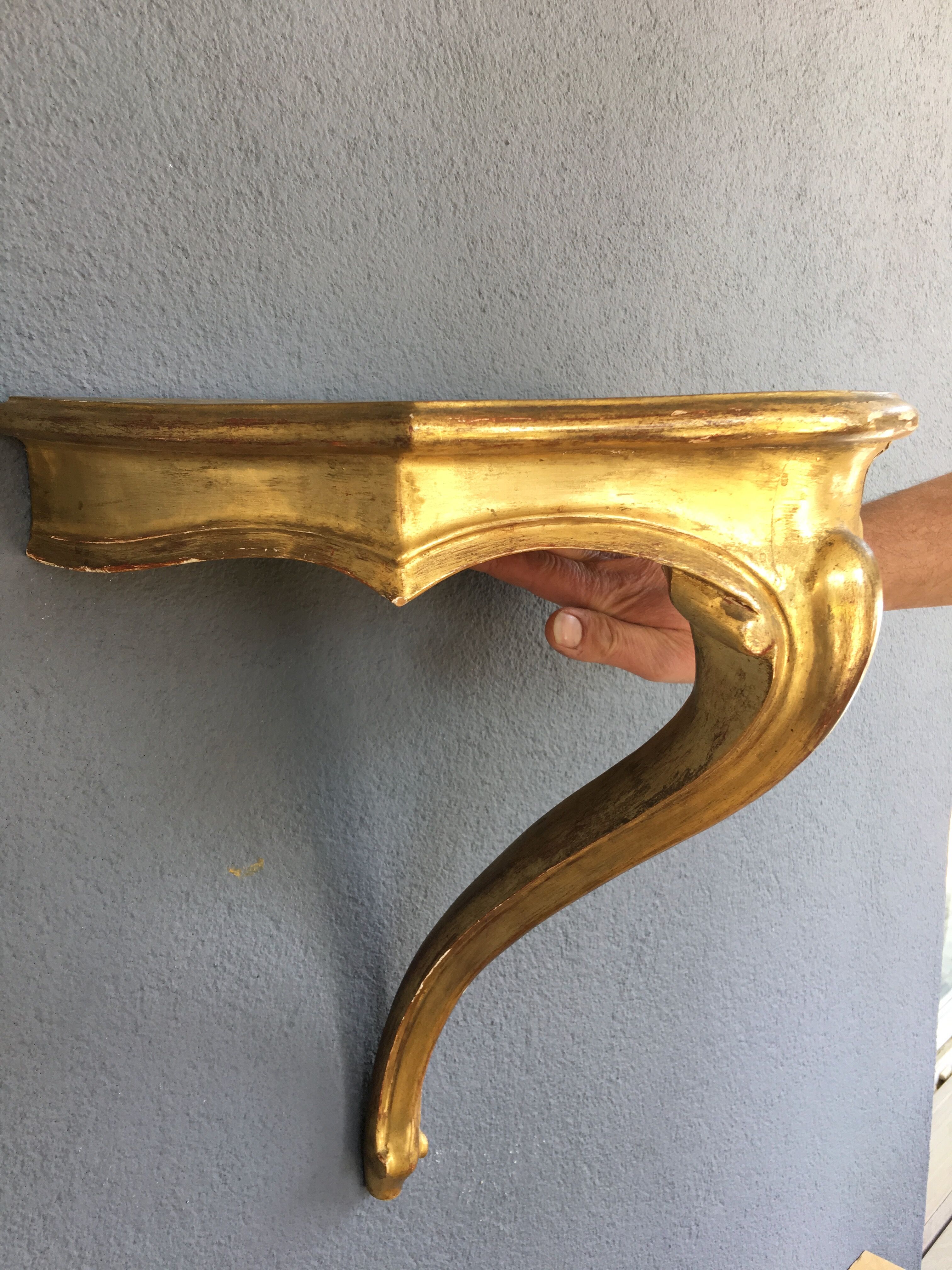 Wall console wood and stucco gilded fine XIX