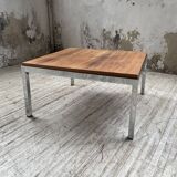 Modernist walnut and chrome coffee table
