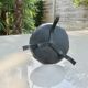 Medieval candlestick, blackened wrought and hammered iron, very good condition