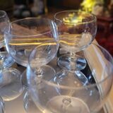 8 cut-glass balloon glasses – 1960s