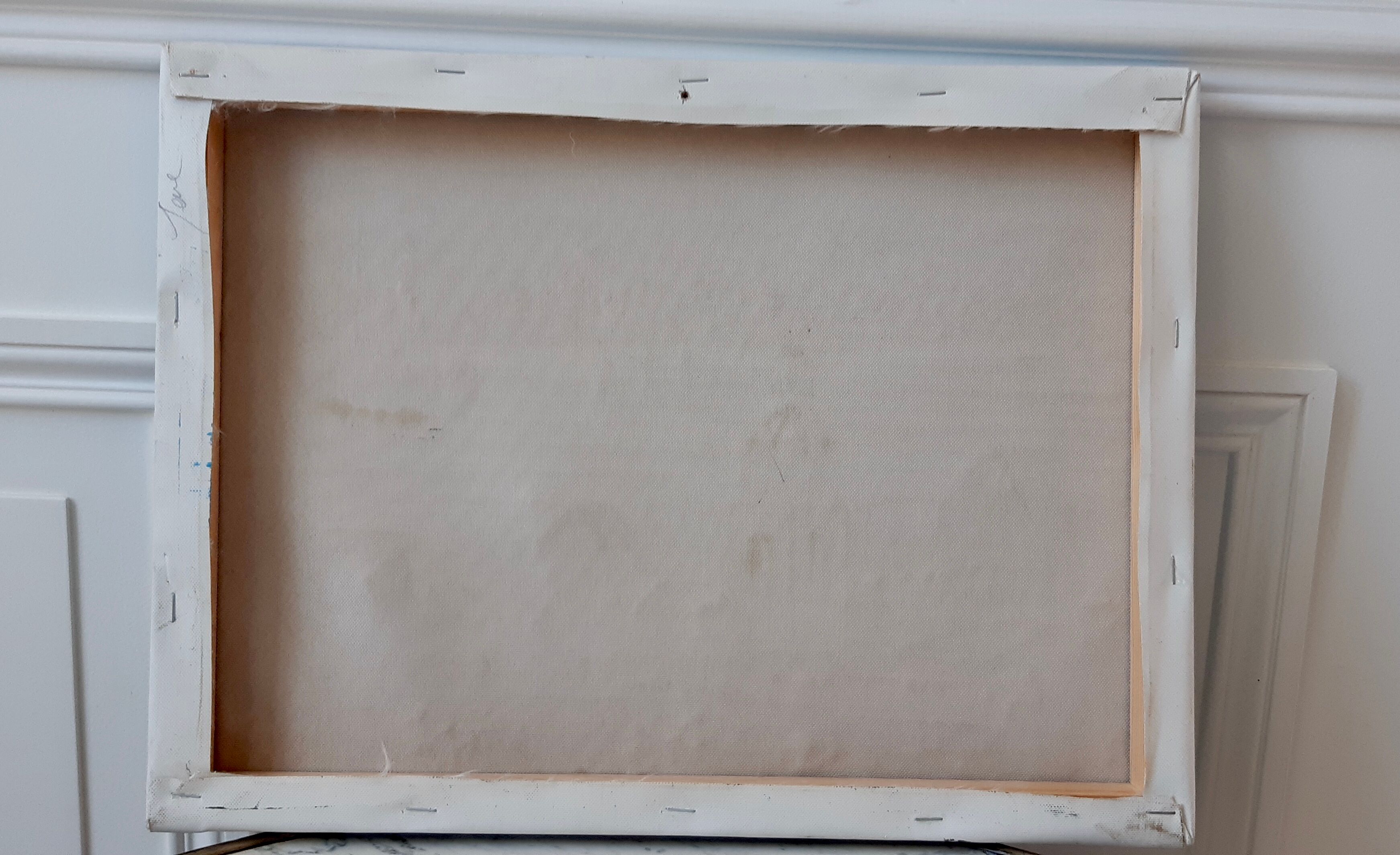 Oil on canvas painting representing Saint Tropez south of the vintage France