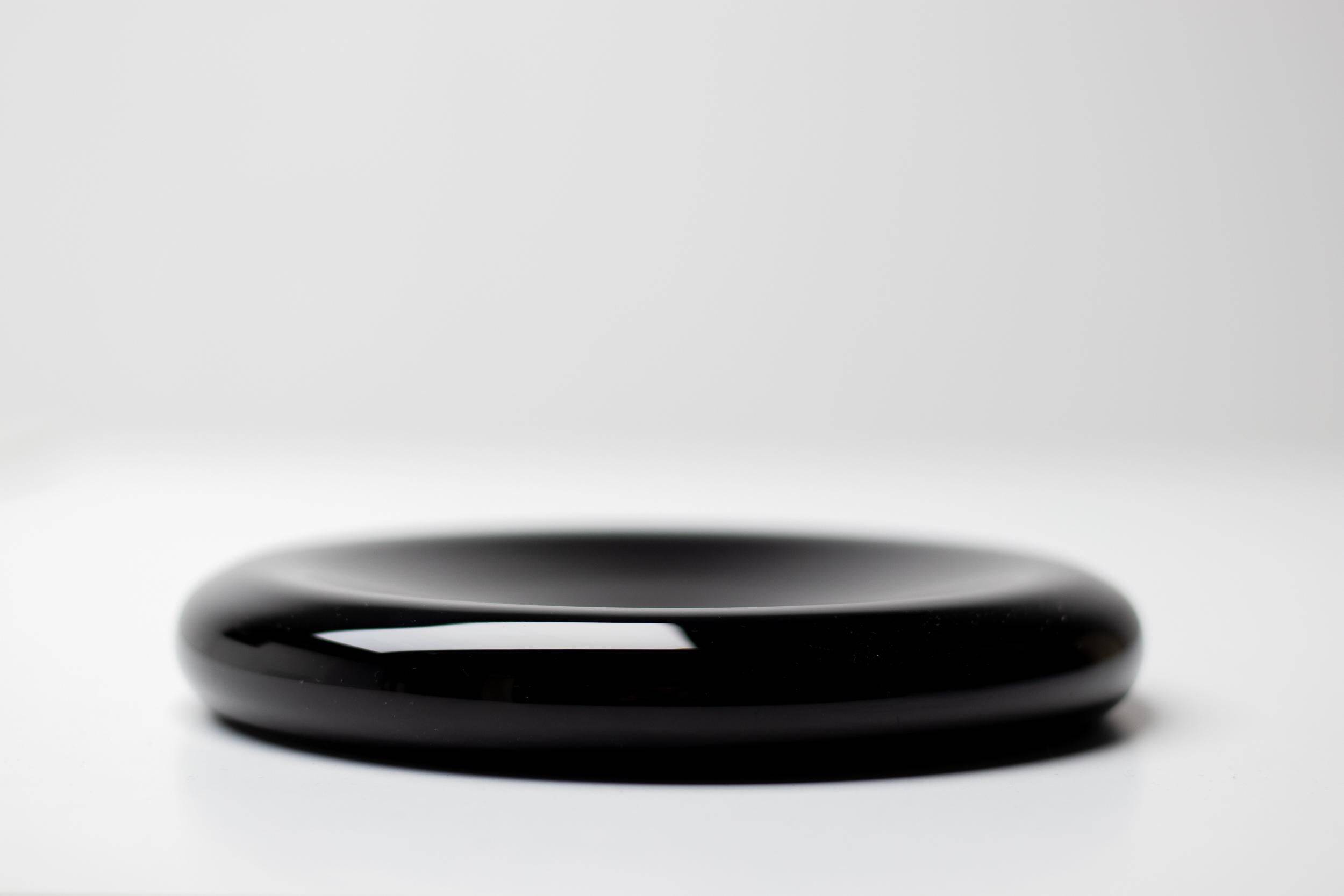 Charles Pfister black Murano glass bowl for Salviati, Italy, circa 1970.