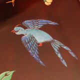 Circular wooden coffee table with bird decoration China Far East