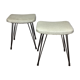 Pair of Eiffel foot stools and 60s skai seating