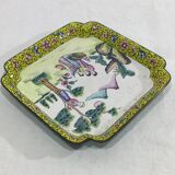Plateau asiatique en cuivre émaillé