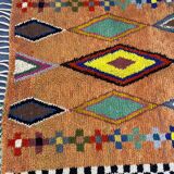 Handmade Berber rug, natural wool, 3x2 m