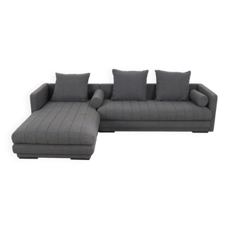 Canapé d'angle graphite, design scandinave, années 2000