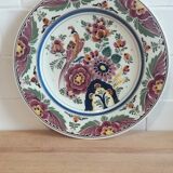 Delfts Polychrome plate with bird of paradise