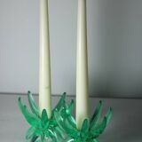 Bougeoirs Friedel Lotus Lucite allemagne 1960 x3