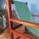 Fauteuil bois & tissu 1960s
