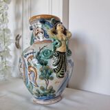 Ancient Spanish pottery amphora, Talavera Niveiro pottery 19th century