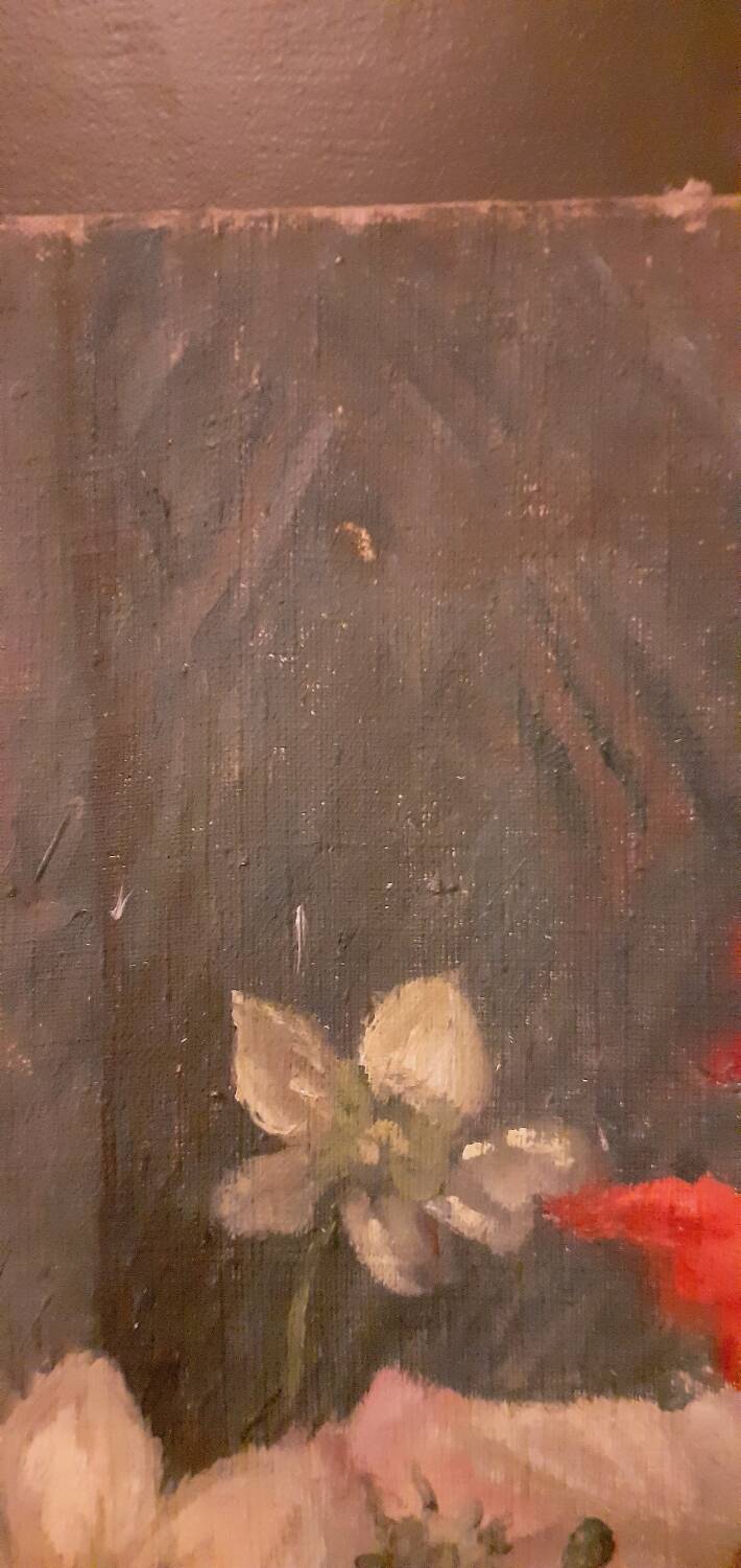Painting, oil on canvas 1900 bouquet of flowers