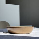 A solid brown flat-bottomed stoneware bowl D18