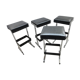 Lot de 4 tabourets de bar simili cuir noir vintage