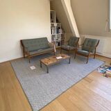 Two-seater sofa and pair of Peter HVIDT armchairs