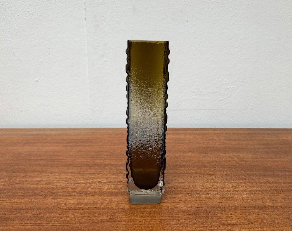 Brutalist bubble glass vase from the German space age mid-century by Emil Funke for Gral, 1960s.