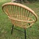 Vintage rattan armchair and coffee table attributed to Rohe Noordwolde