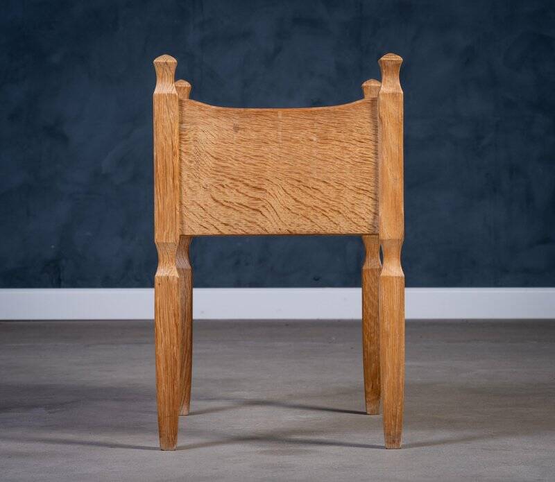 Brutalist Oak Bedside Tables attributed to Henning Kjærnulf, 1970s, Set of 2