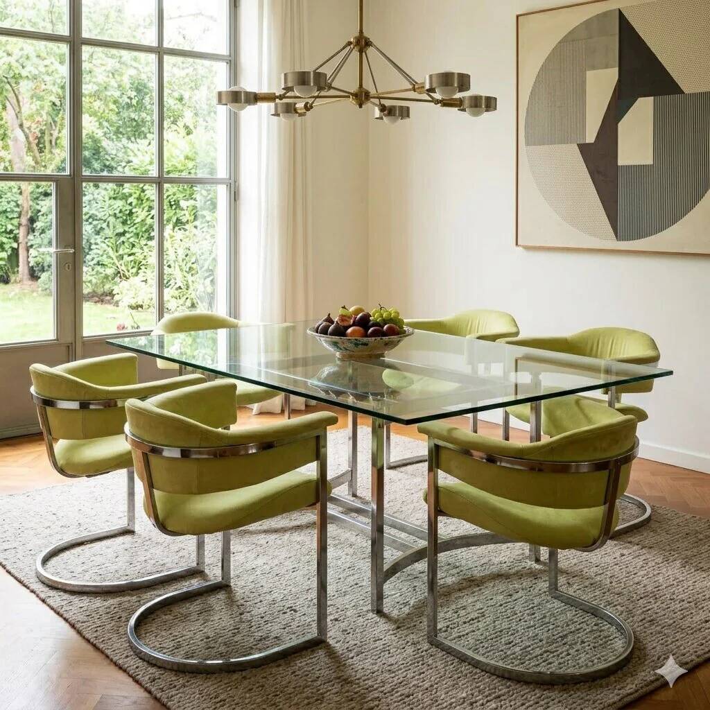 Chaises vintage Saporiti design Vittorio Introini en tissu années 1970