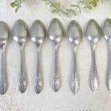 Set of 7 Vintage Silver Aluminum Nickel Soup Spoons