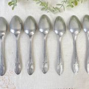 Ensemble de 7 cuillères à soupe vintage argenté Aluminonickel