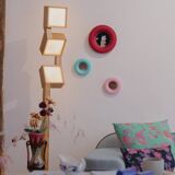 Purple round mirror