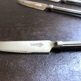 Set of 3 small silver metal cheese knives