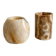 Pair of natural onyx candle holders