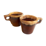 Duo of American mugs caramel tint